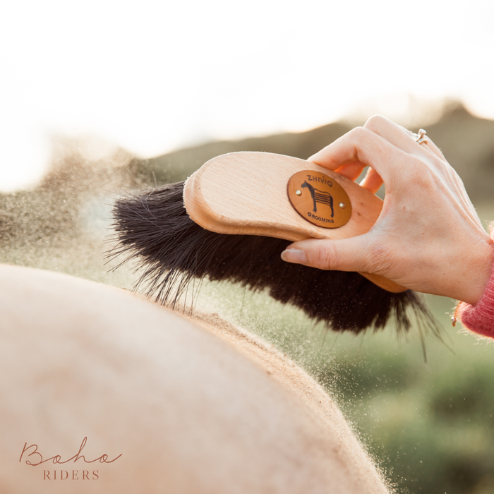 Zhiviq borstel - Banana Soft Flick Zhiviq Banana Soft Flick - Paardenborstel - Geschikt voor het verwijderen van oppervlakkig vuil
