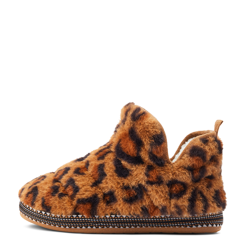 Ariat Booty Slipper Leopard – Hausschuhe – Fuzzy Leopard Print – Innen- und Außensohle
