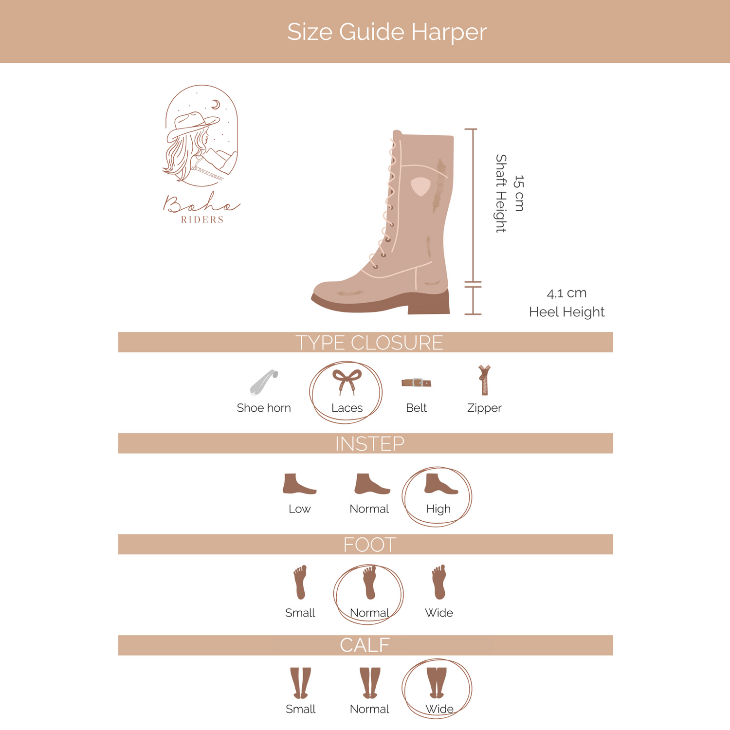 Wat je wil weten over de pasvorm van Ariat Harper H2O Waterproof Boots - Rijschoenen - Outdoorschoen - Dark Brown