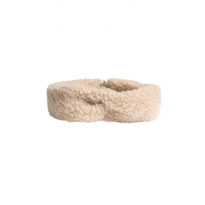 Alwero Stirnband – 100 % Wolle – Beige 