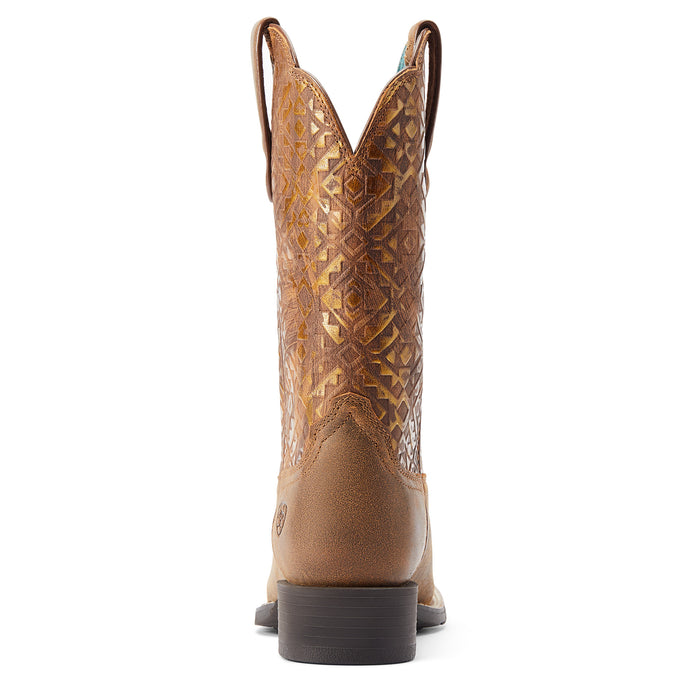 Ariat Round Up Wide Square Toe Western Boot - Riding Boots - Brown / Copper