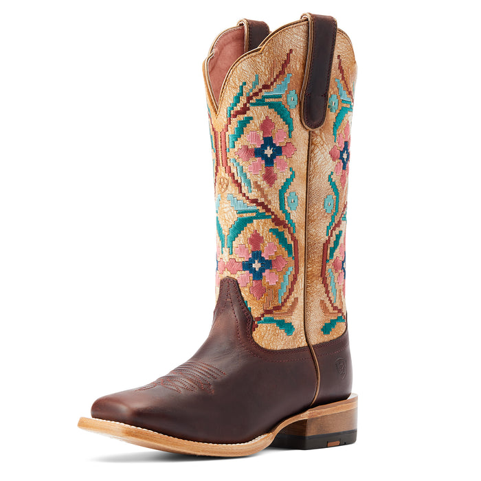 Ariat Frontier Daniella Western Boot - Riding boots - 12" shaft height - Brazen Tan / Sanded White