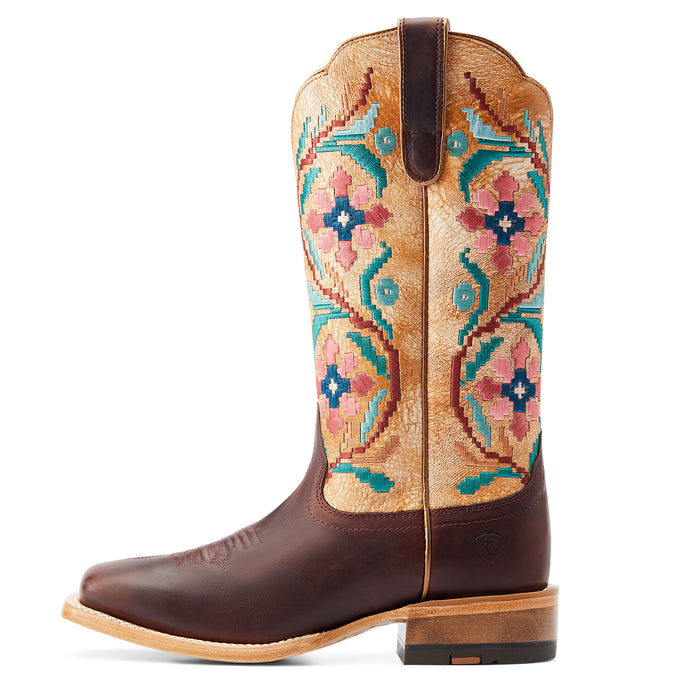 Ariat Frontier Daniella Westernstiefel - Reitstiefel - 12" Schafthöhe - Brazen Tan / Sanded White