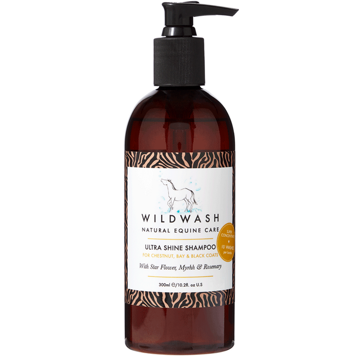 WildWash Ultra Shine Shampoo - Pferdeshampoo - Für schwarzes, braunes und fuchsfarbenes Fell - 100% natürlich 