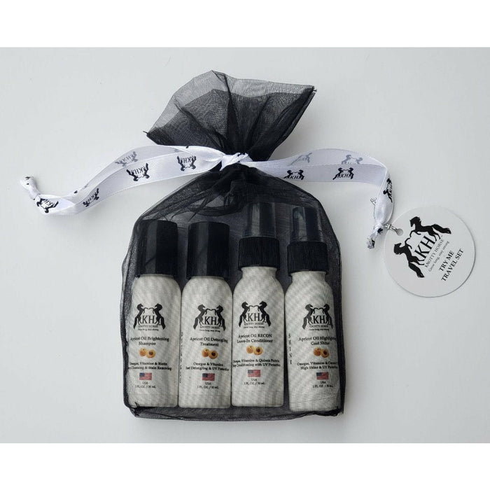 Knotty Horse Apricot Oil Travel Set - Sample Pack - Based on Apricot Oil - For all coats