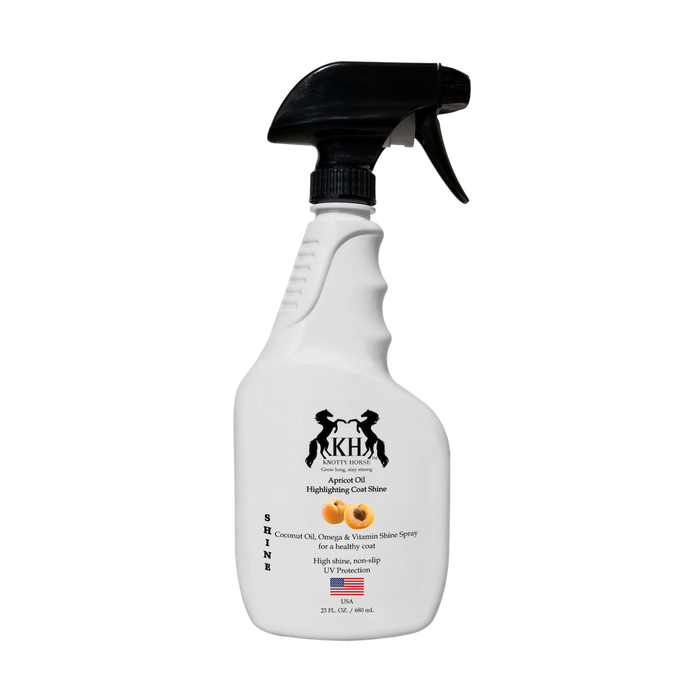 Knotty Horse Apricot Oil Coat Shine - Pferdeglanzspray - Auf Basis von Aprikosenöl - Für alle Felle geeignet